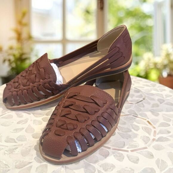 NOSOLO Anthropologie Hand Woven Leather Slip On Sandals - Picture 10 of 16